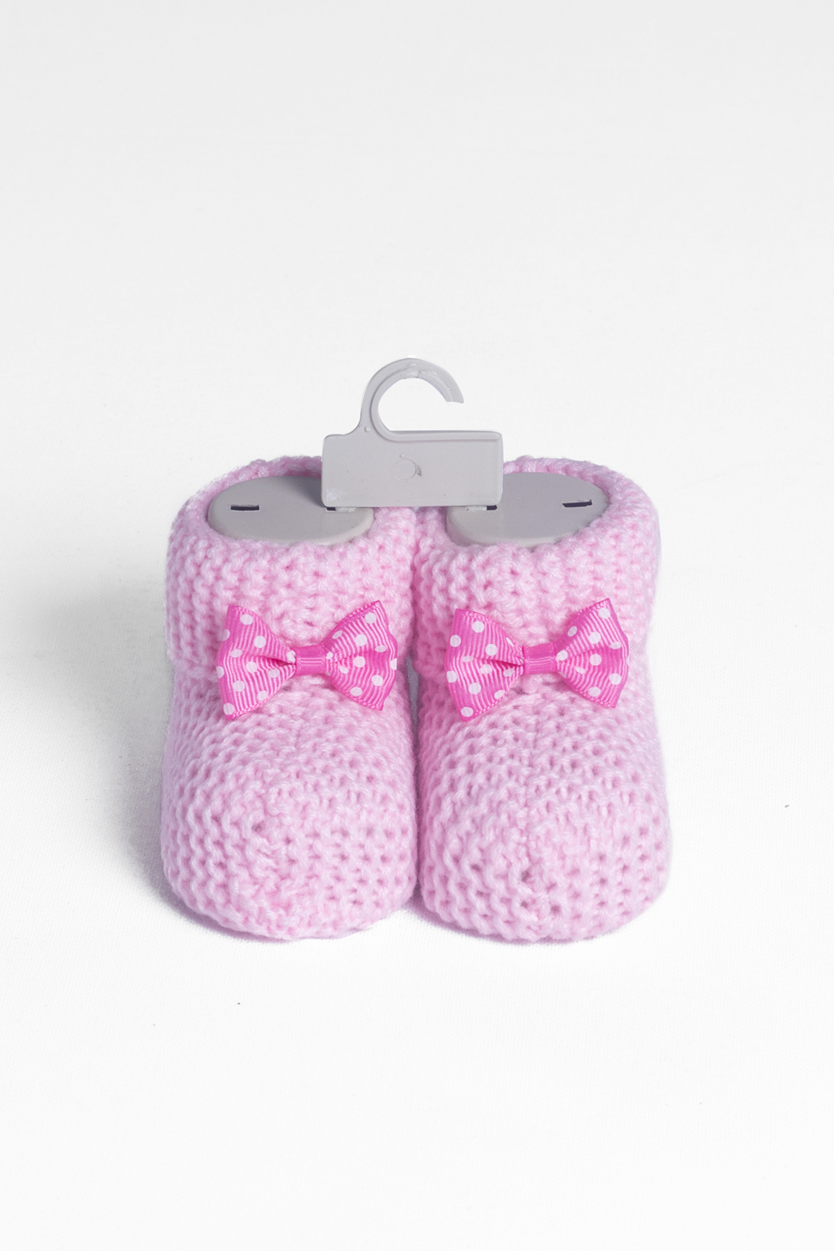 Baby Pink Bow Knitwear Booties